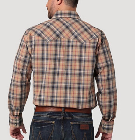 Wrangler Retro Long Sleeve Sawtooth Snap Pocket Western Shirt - Picture 2 of 6